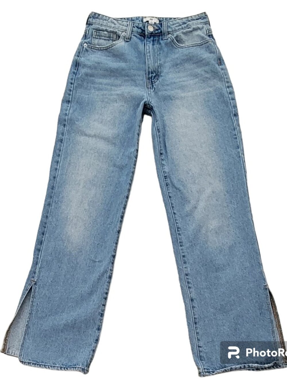Wide Leg Jean High Waist Mom Jean Split Hem Sz 26 - Picture 2 of 10